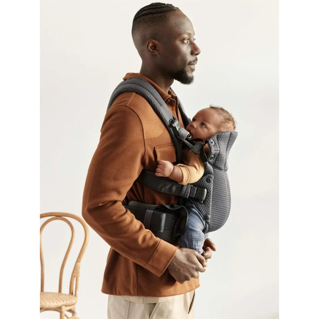 Marsupiu anatomic BabyBjorn Harmony Anthracite, 3D Mesh foto