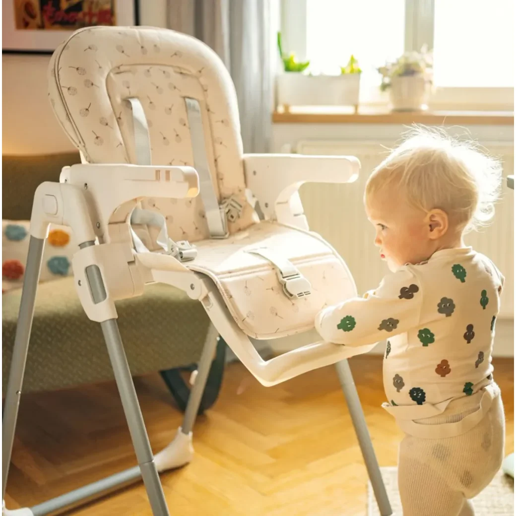 Salteluta si tava pentru scaun de masa Petite&Mars Gusto Beige Dandelions foto