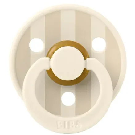 Suzeta rotunda din latex BIBS Studio Colour Block - Ivory Vanilla (0-6 luni) foto