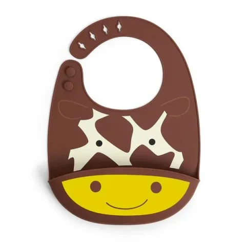 Силиконовый нагрудник Fold & Go Skip Hop Zoo Жираф foto