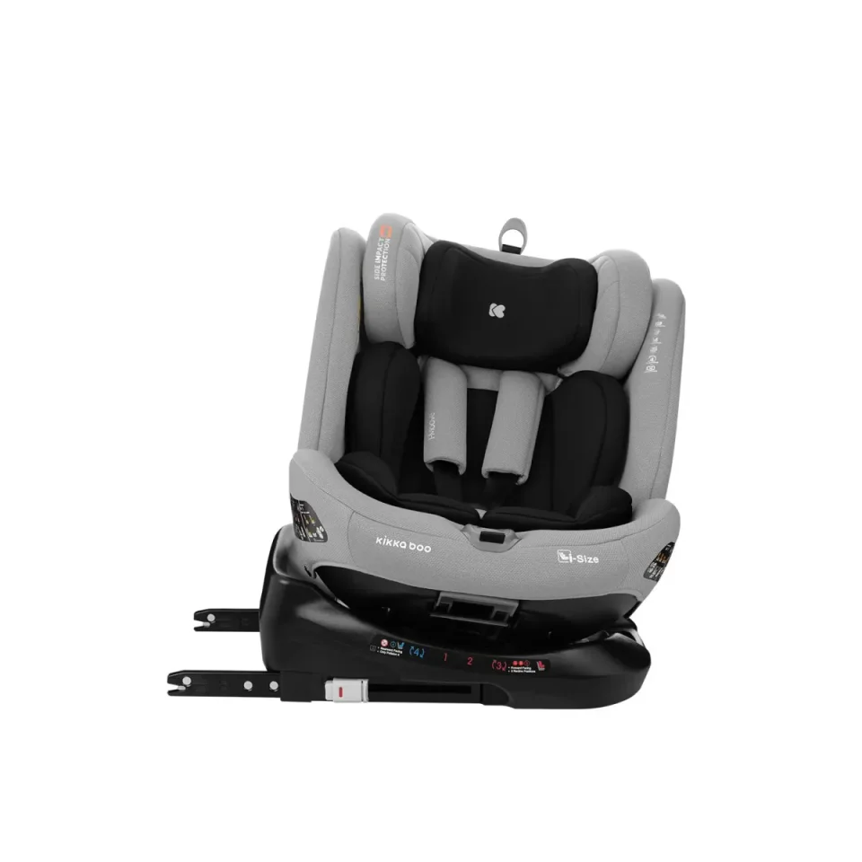Вращающееся автокресло с изофиксом KikkaBoo i-Moove Light Grey, 40-150 см foto