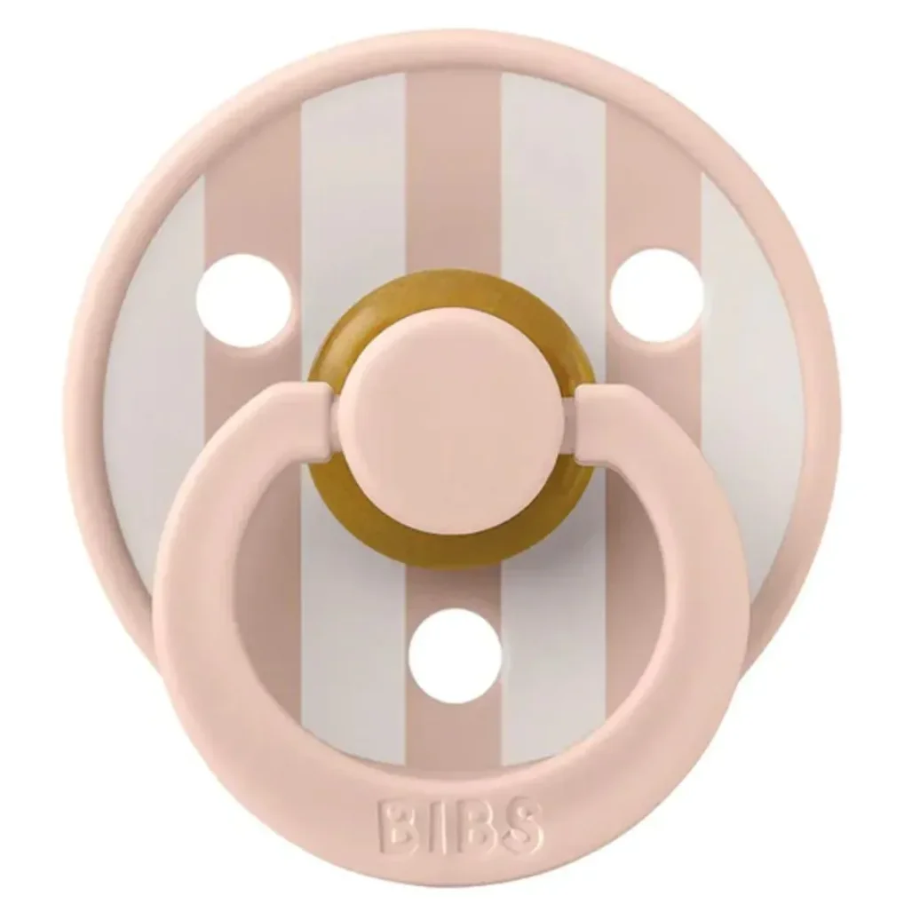 Suzeta rotunda din latex BIBS Studio Colour Block - Blush/Ivory (0-6 luni) foto