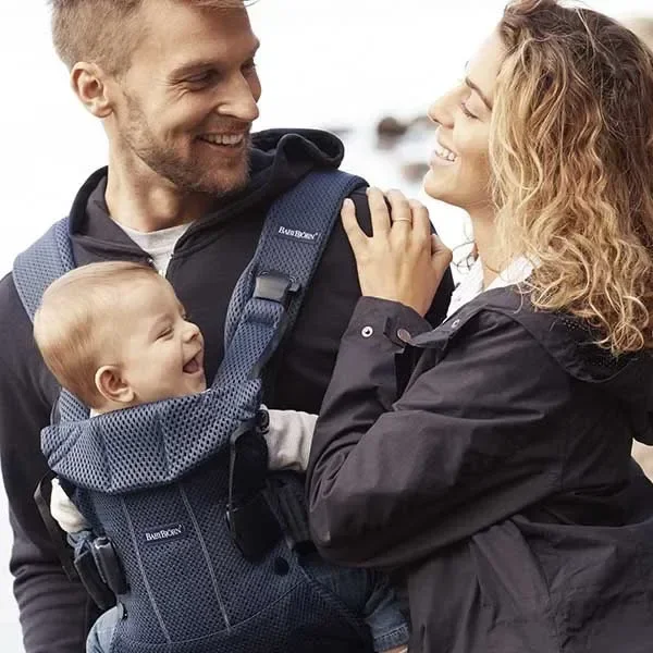 Marsupiu anatomic BabyBjorn One Air Navy Blue, 3D Mesh foto