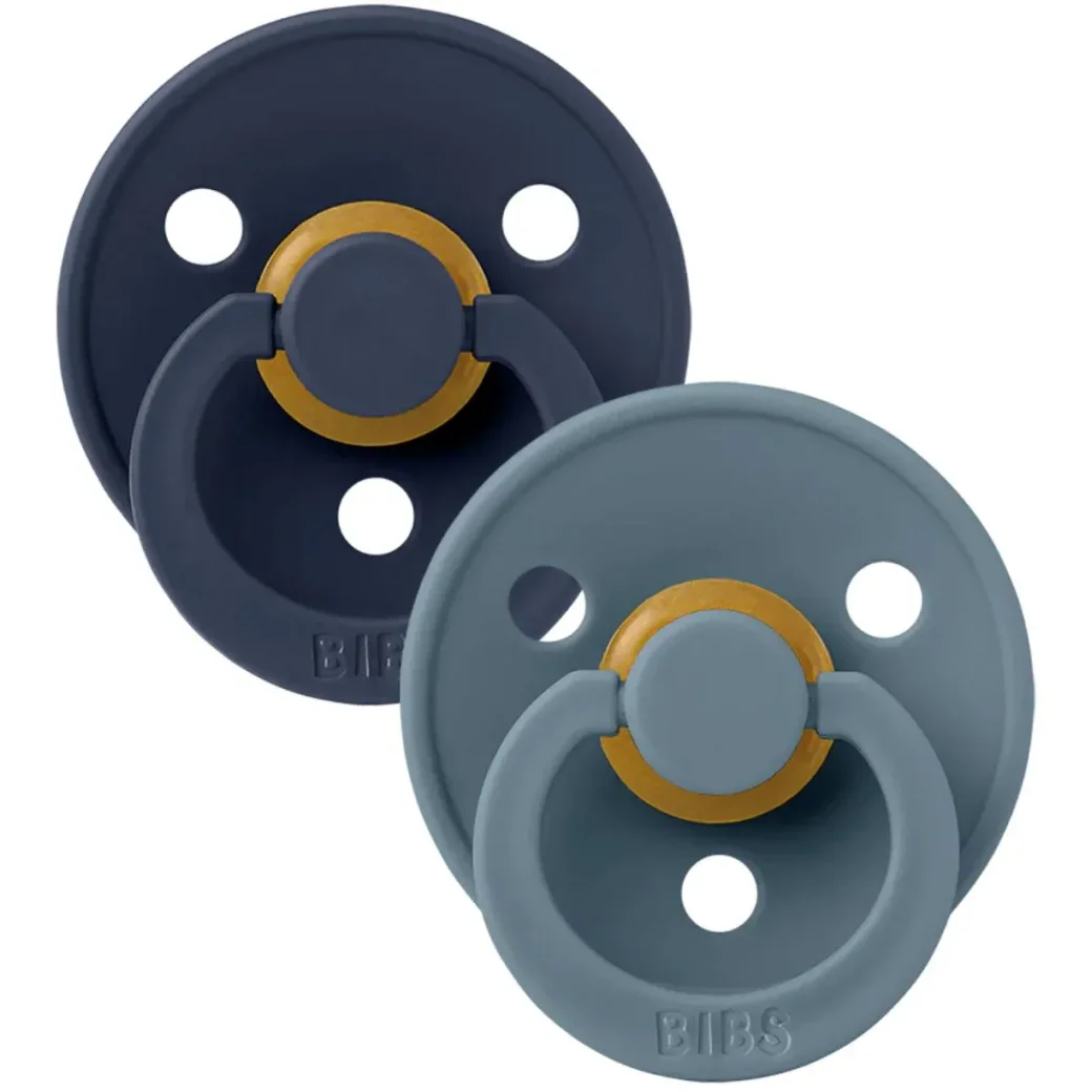 Set 2 suzete rotunde din latex BIBS Colour Deep Space/Petrol (6-18 luni) foto