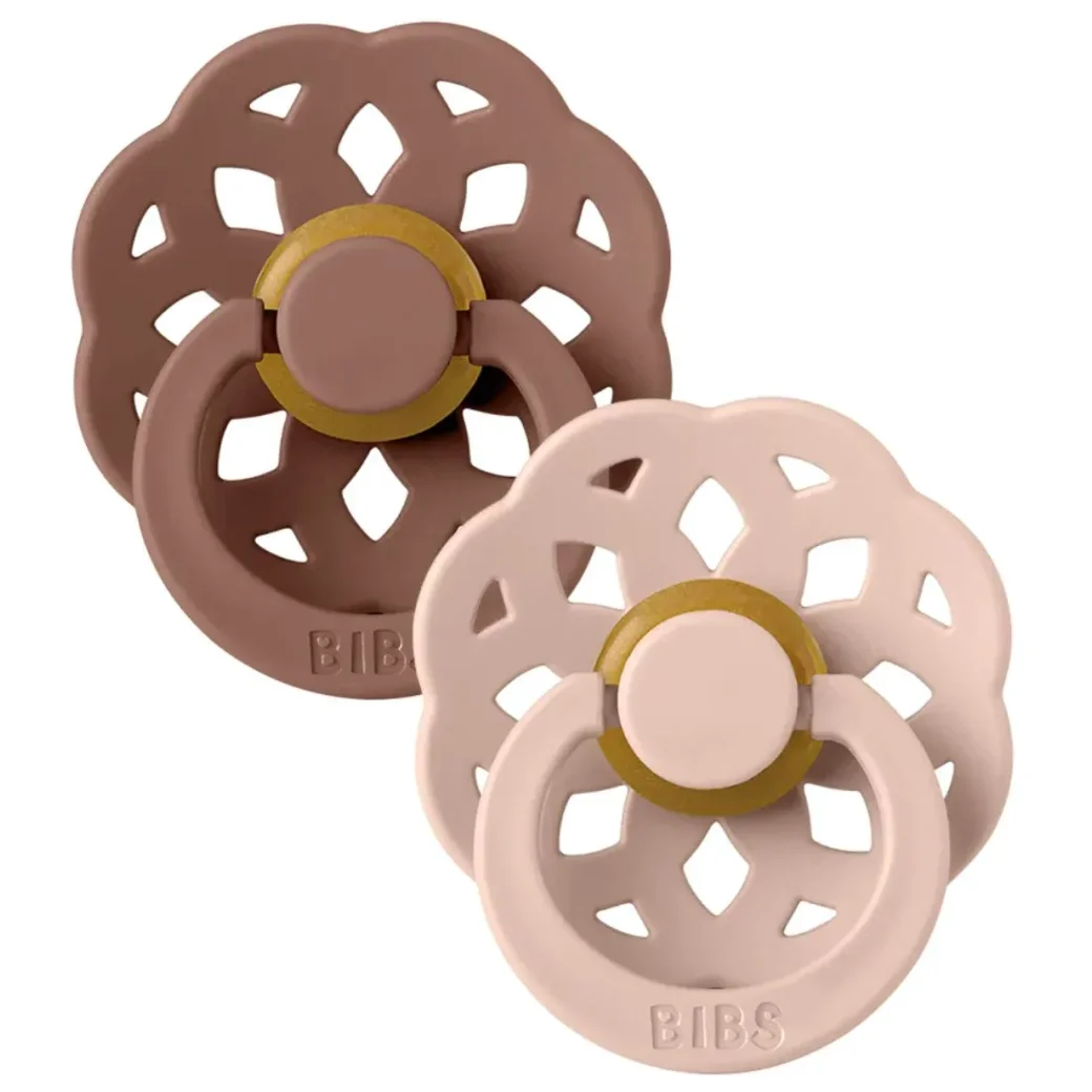 Set 2 suzete rotunde din latex BIBS Boheme Woodchuck/Blush (0-6 luni) foto