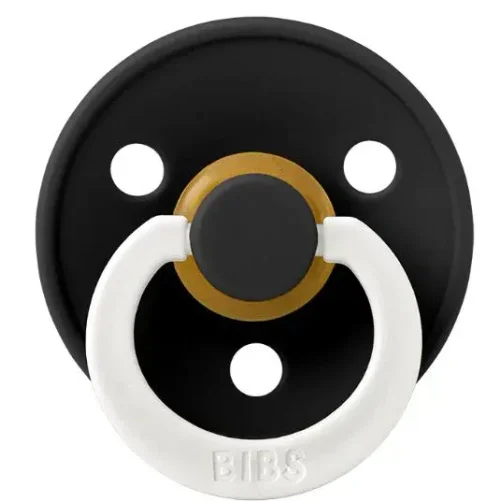 Suzeta rotunda din latex BIBS Black Glow (18-36 luni) foto
