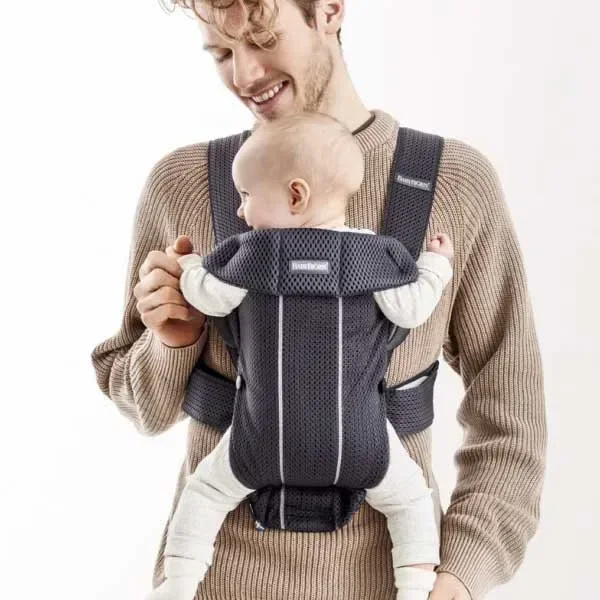 Анатомический мультифункциональный рюкзак-кенгуру BabyBjorn Mini Anthracite, 3D Mesh foto