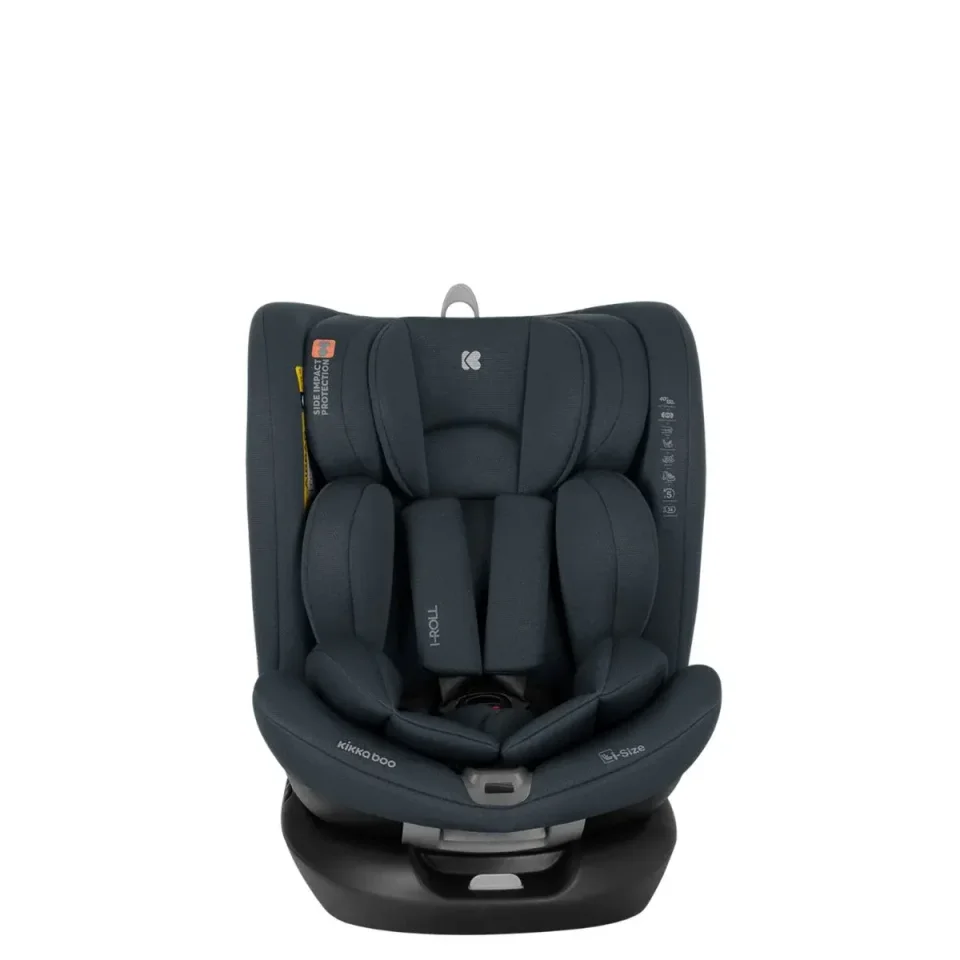 Вращающееся автокресло с изофиксом KikkaBoo i-Roll Dark Grey, 40-150 см foto