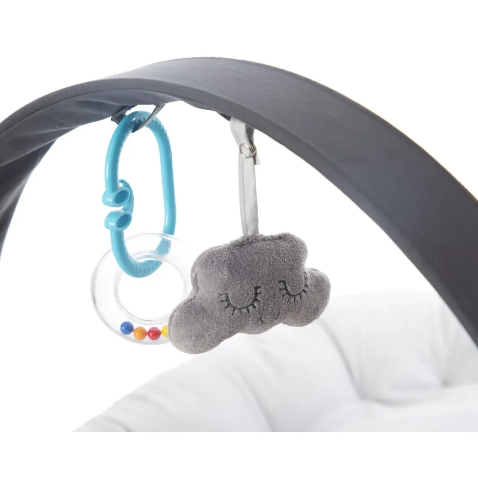 Babynest cu bara de jucarii BabyJem My First Bed Gri foto