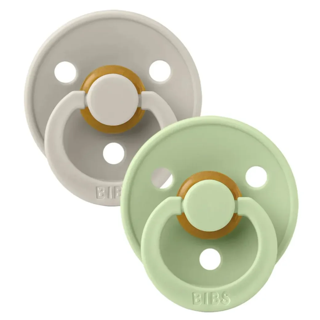 Set 2 suzete rotunde din latex BIBS Colour Sage/Cloud (6-18 luni) foto