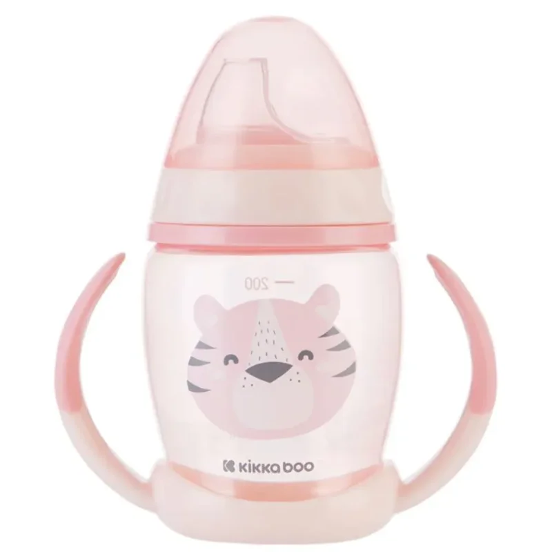 Поильник с мягким носиком и ручками KikkaBoo Happy Face Pink, 200 мл foto