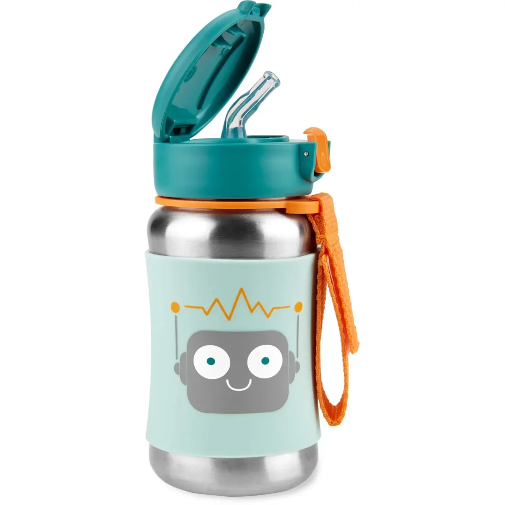 Sticluta cu pai din otel inoxidabil Skip Hop Spark Robot foto