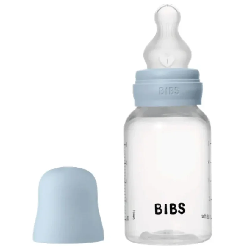 Biberon din plastic anticolici BIBS Baby Blue cu tetina din silicon 0+ luni, 150 ml foto