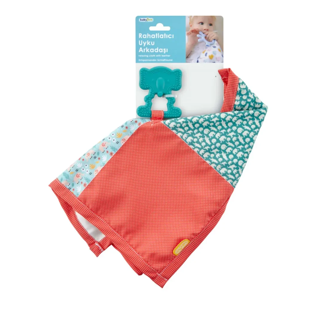 Игрушка для прорезывания зубов с одеялом BabyJem Patchwork Red foto