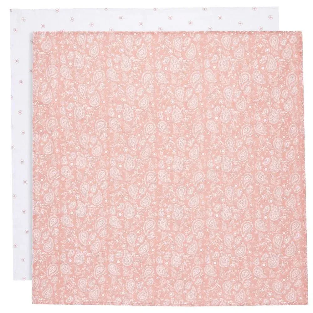 Pelinci de muselina Jollein Paisley & Halo Rosewood GOTS, 70 x 70 cm, 2 buc. foto