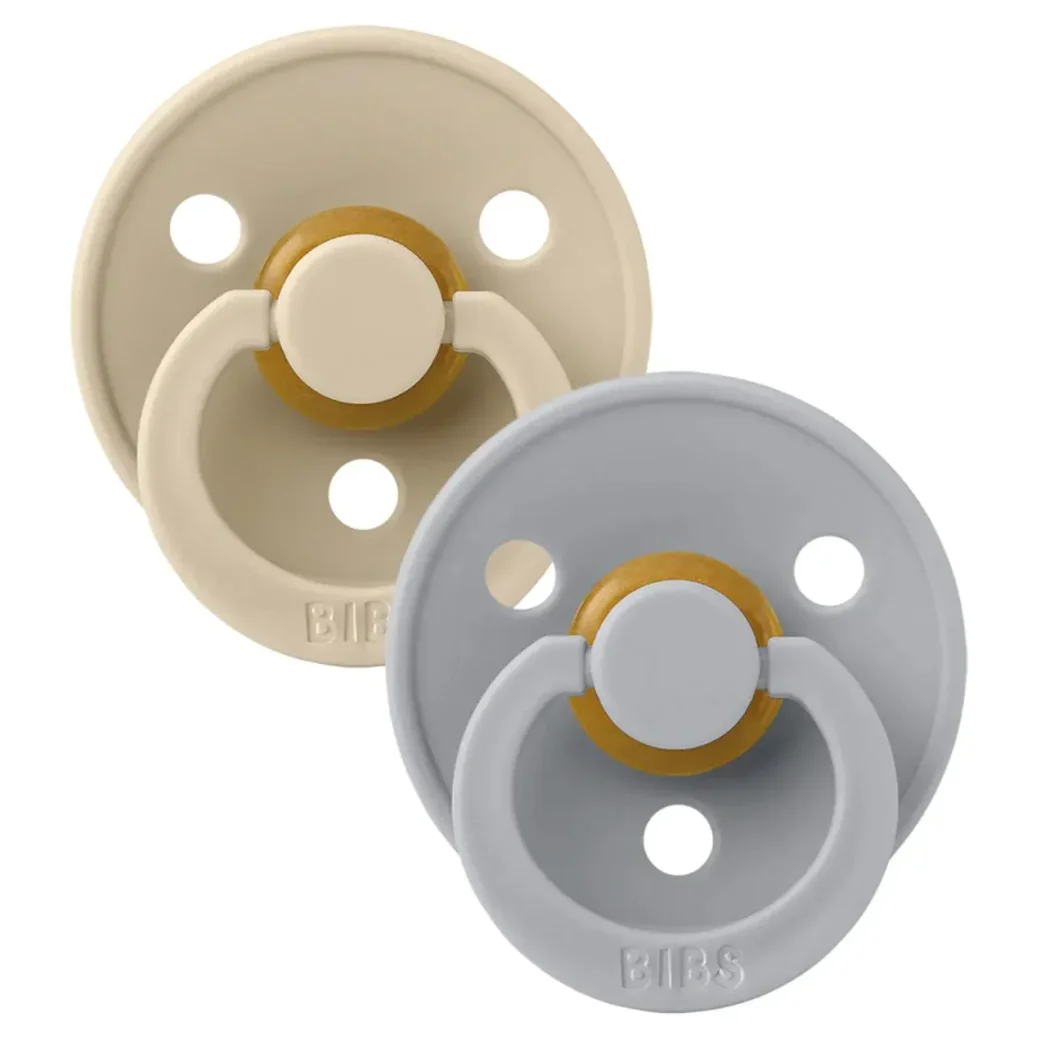 Set 2 suzete rotunde din latex BIBS Colour Vanilla/Cloud (0-6 luni) foto