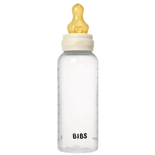 Biberon din plastic anticolici BIBS Ivory cu tetina din latex 3+ luni, 270 ml foto