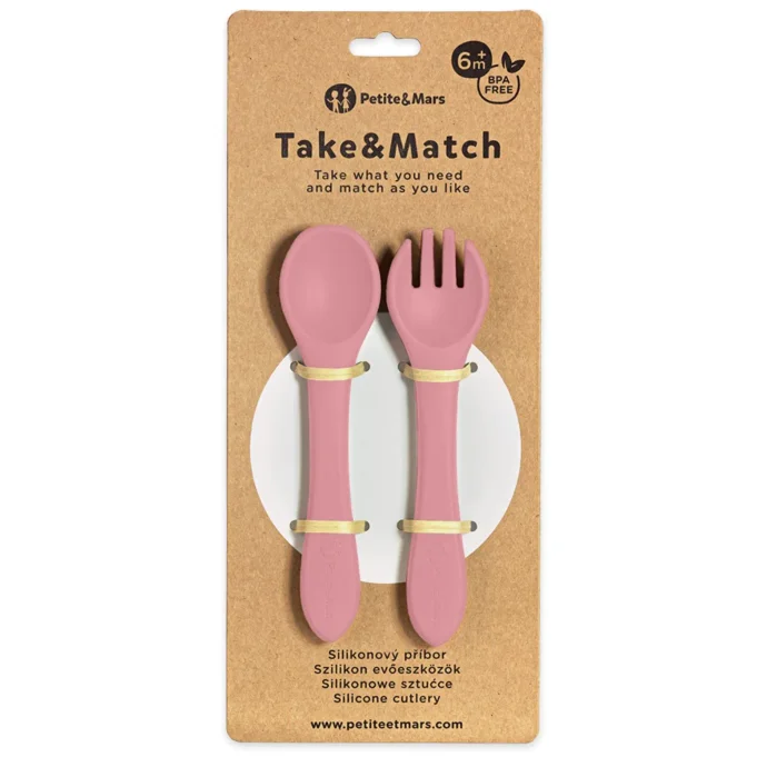 Set tacamuri din silicon Petite&Mars Take&Match Dusty Rose foto
