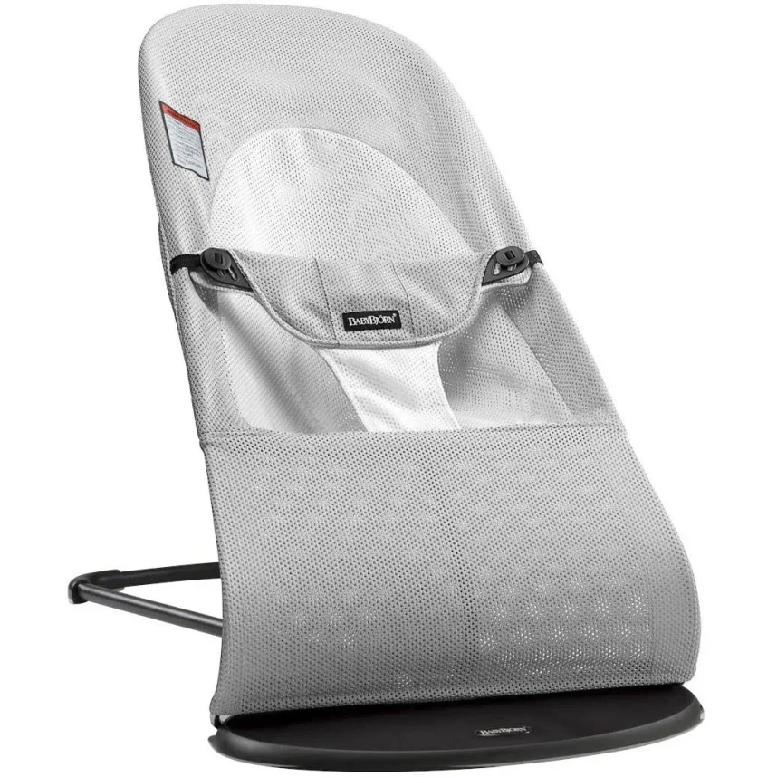 Balansoar BabyBjorn Balance Silver White, Mesh foto