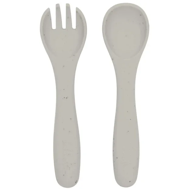 Set furculita si lingurita KikkaBoo Platinum Silicone Sand foto