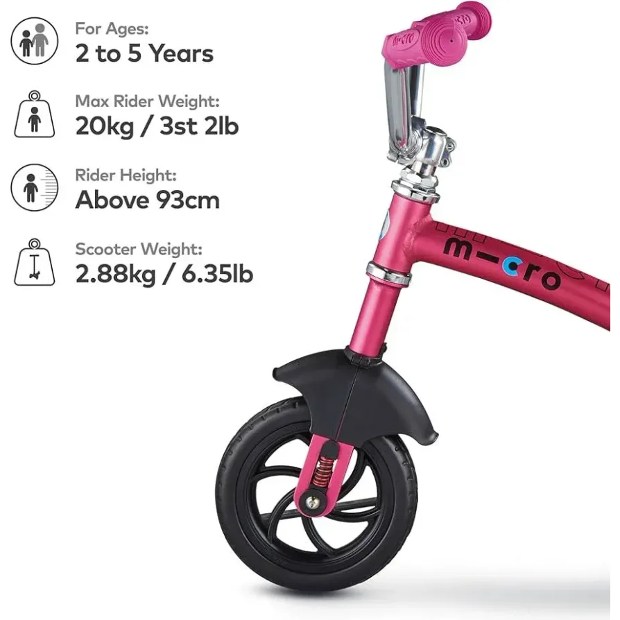 Bicicleta fara pedale Micro G-Bike Chopper Deluxe Pink foto