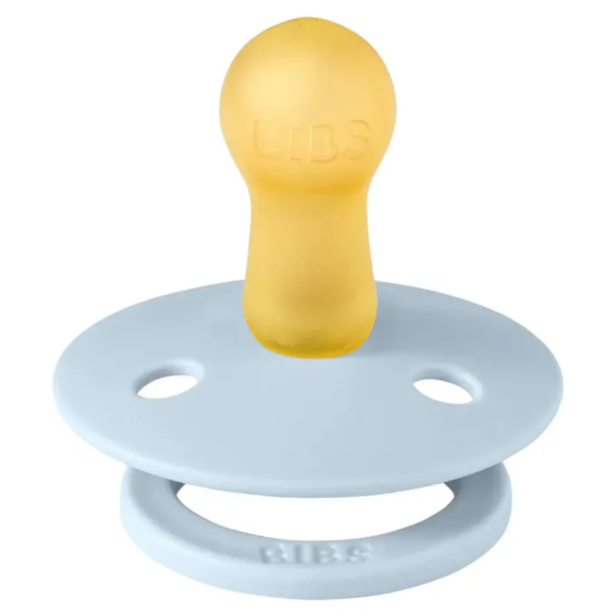 Set 2 suzete rotunde din latex BIBS Colour Baby Blue (0-6 luni) foto