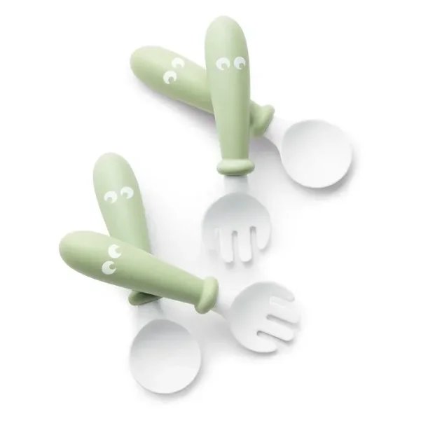 Set lingurite si furculite BabyBjorn Powder Green, 4 buc. foto