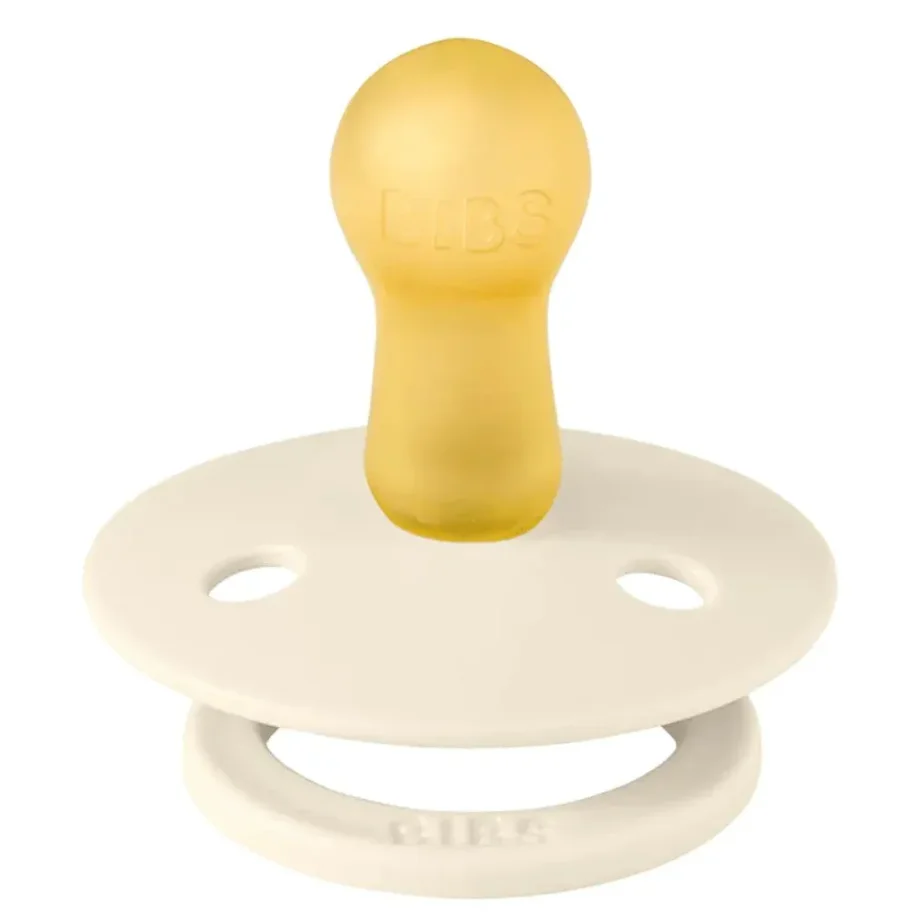 Suzeta rotunda din latex BIBS Studio Colour Block - Ivory Steel Blue (0-6 luni) foto