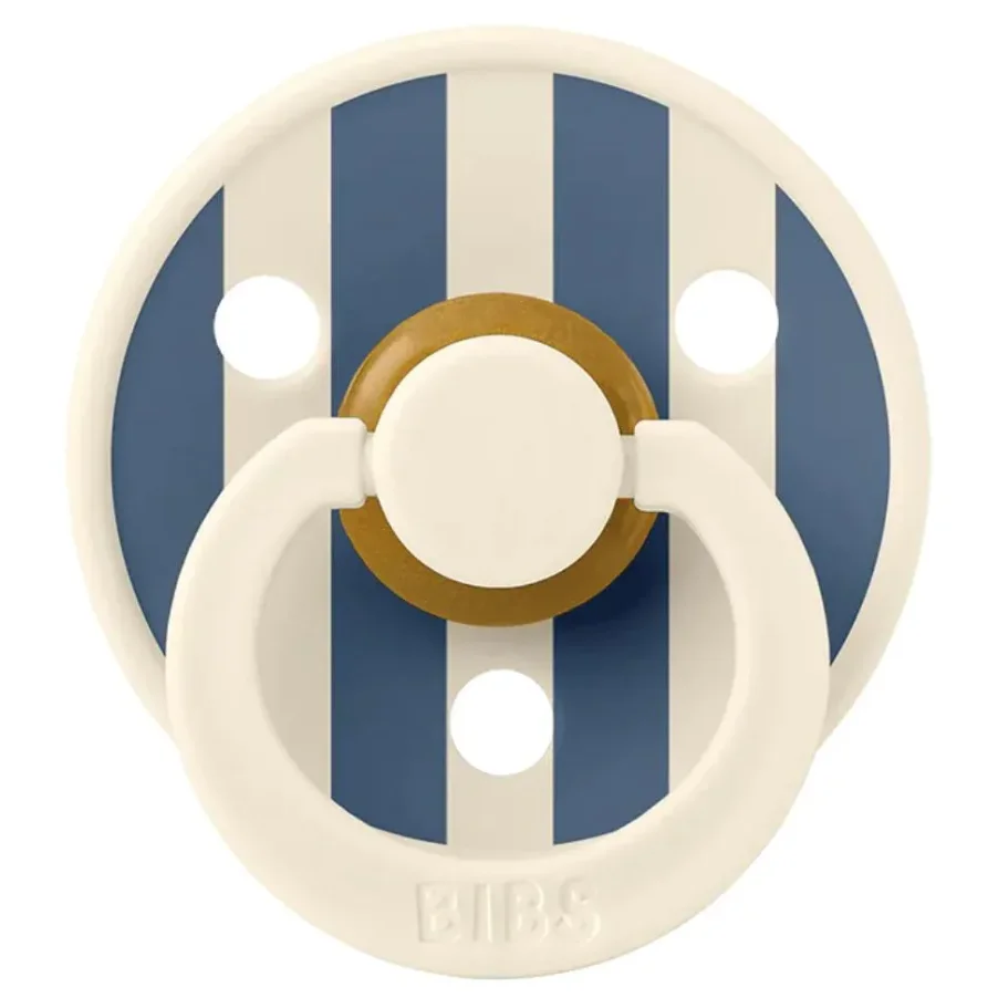 Suzeta rotunda din latex BIBS Studio Colour Block - Ivory Steel Blue (0-6 luni) foto