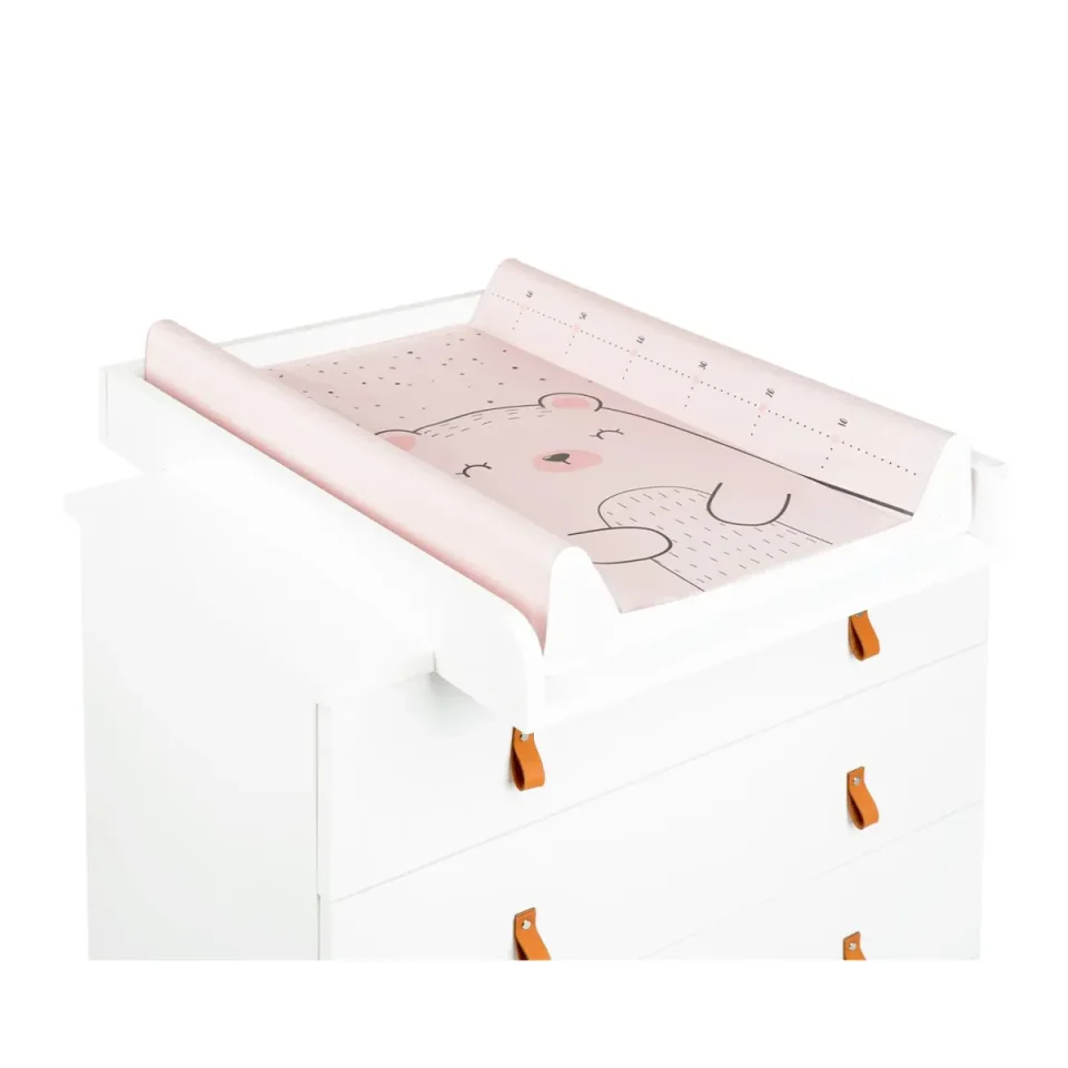 Saltea pentru infasat moale KikkaBoo Bear with me Pink, 70x50 cm foto