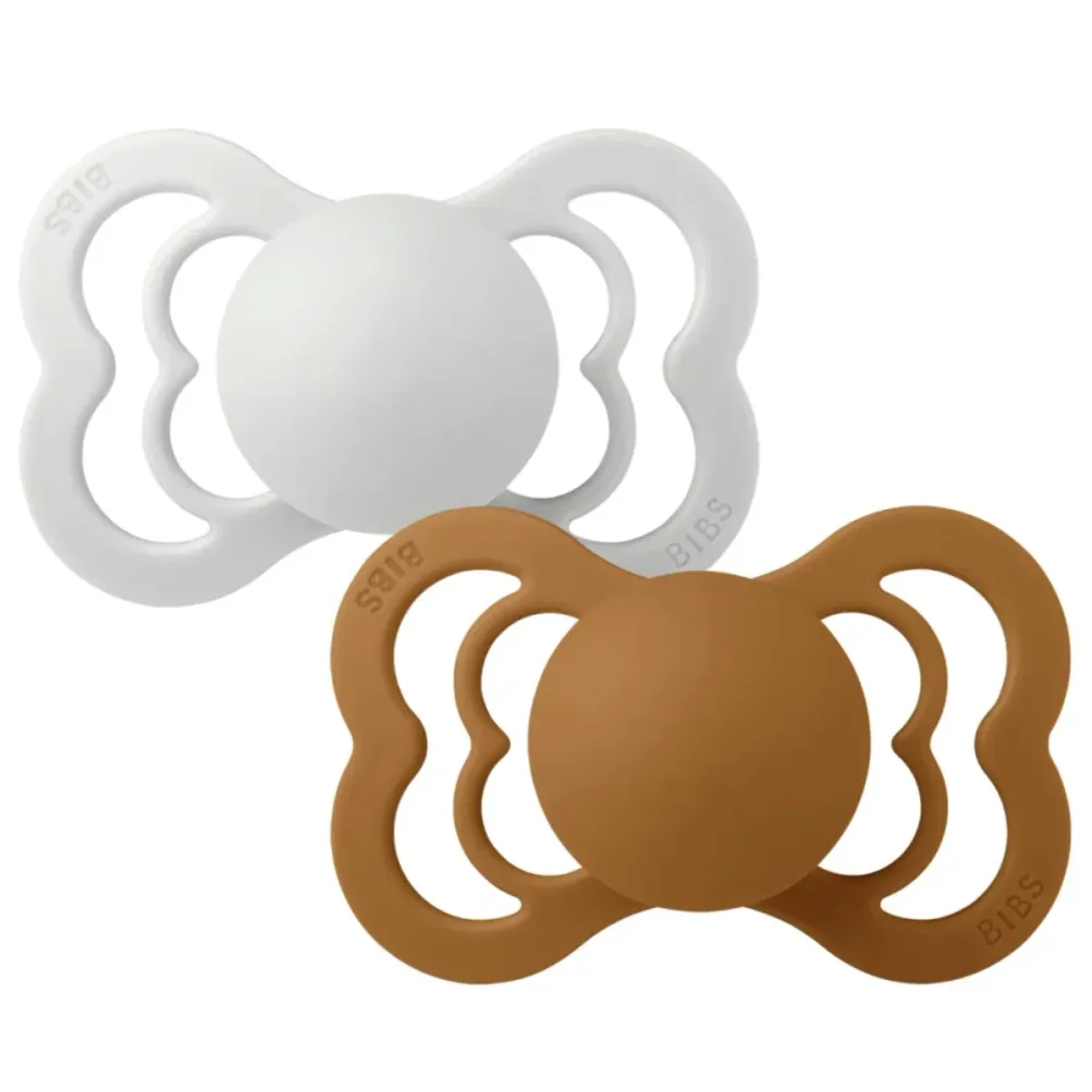 Set 2 suzete simetrice din silicon BIBS Supreme Haze/Caramel (6-18 luni) foto