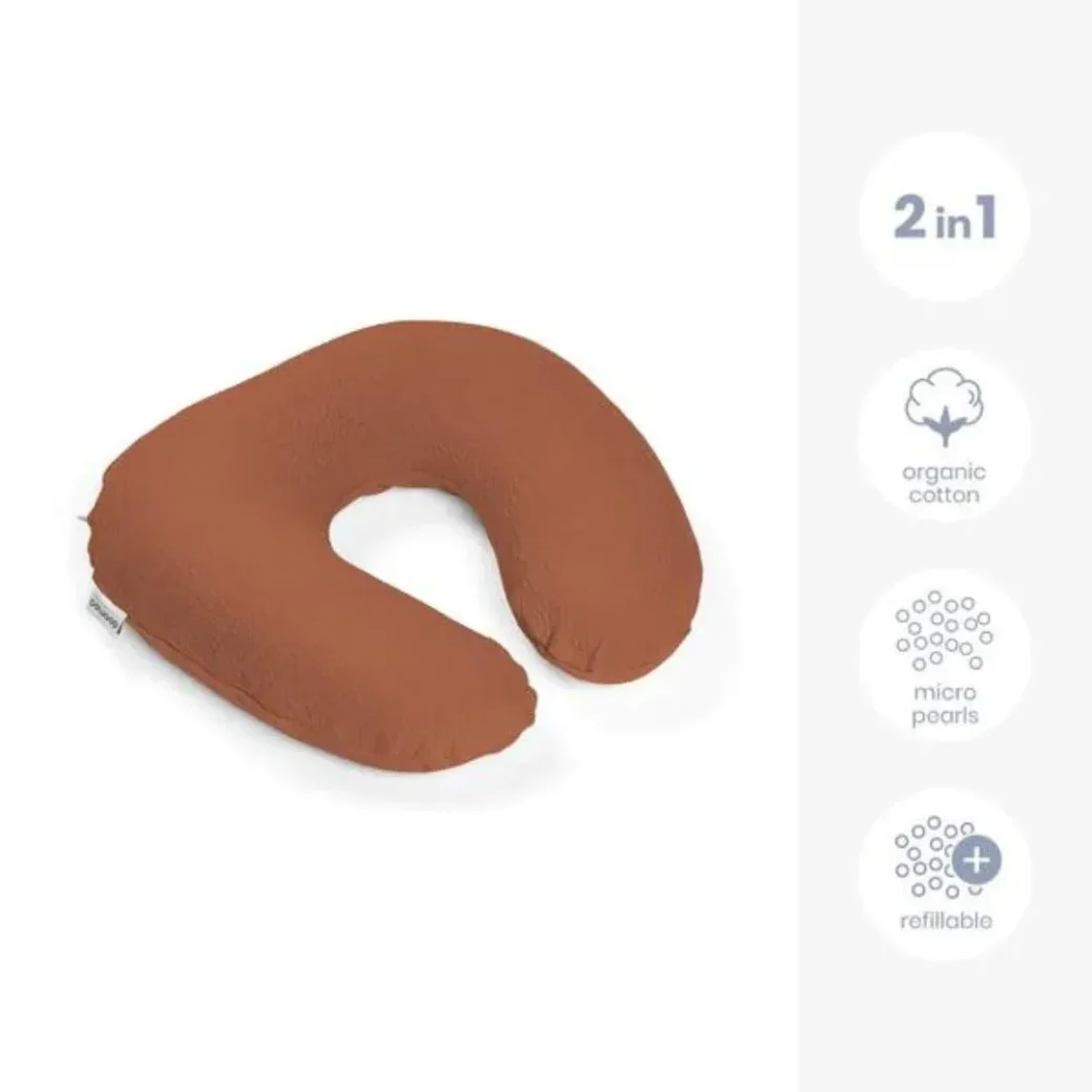 Perna pentru alaptat 2 in 1 Doomoo Softy Tetra Jersay Terracotta foto