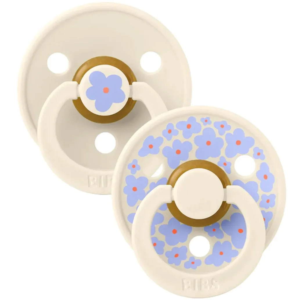 Set 2 suzete rotunde din latex BIBS Studio Colour Jasmine - Ivory Mix (6-18 luni) foto
