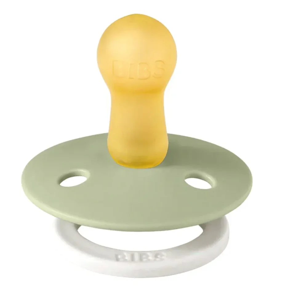 Set 2 suzete rotunde din latex BIBS Colour Glow Sage/Cloud (0-6 luni) foto