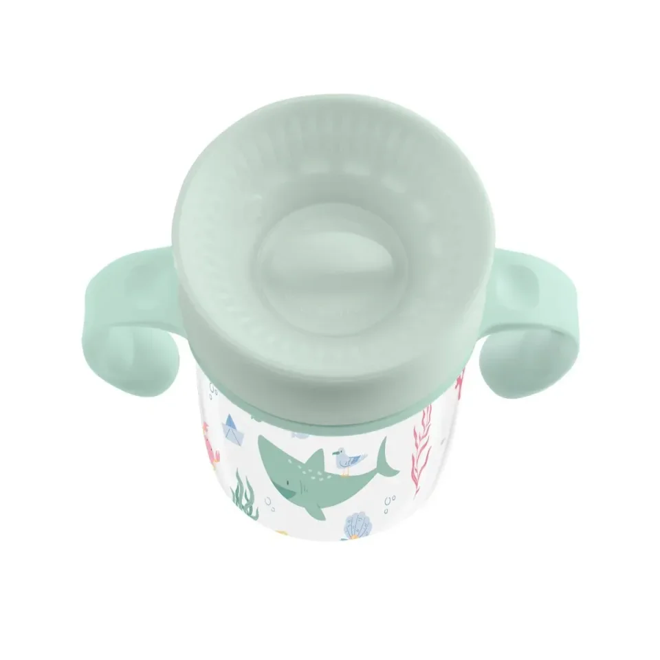 Cana cu manere 360° KikkaBoo Deep Sea Mint, 300 ml foto