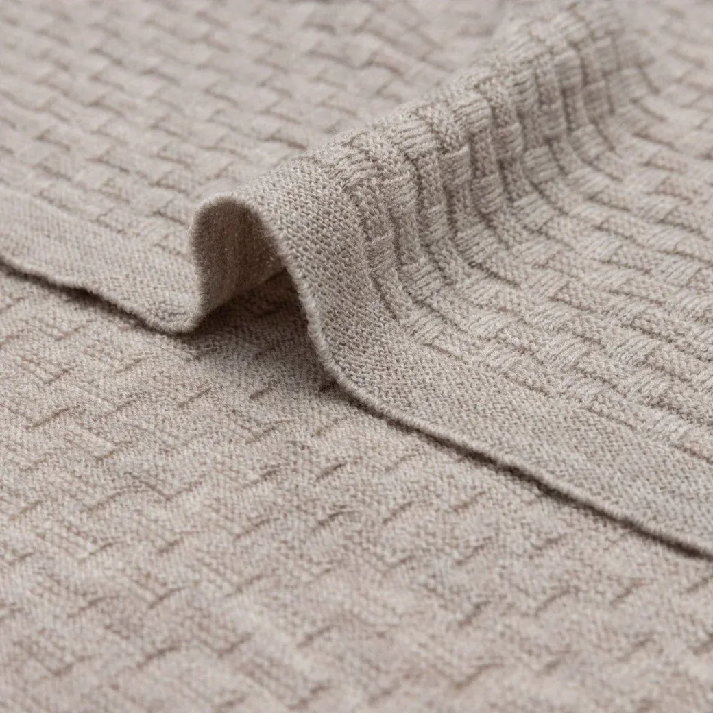 Плед Jollein Weave Knit Merino wool Fungh, 100x150 см foto