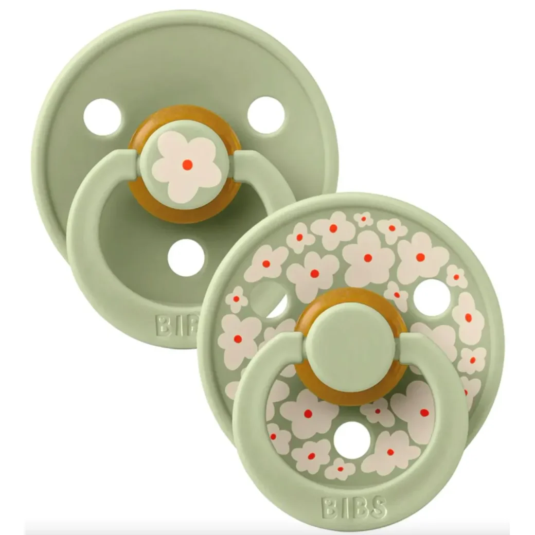 Set 2 suzete rotunde din latex BIBS Studio Colour Jasmine - Sage Mix (0-6 luni) foto