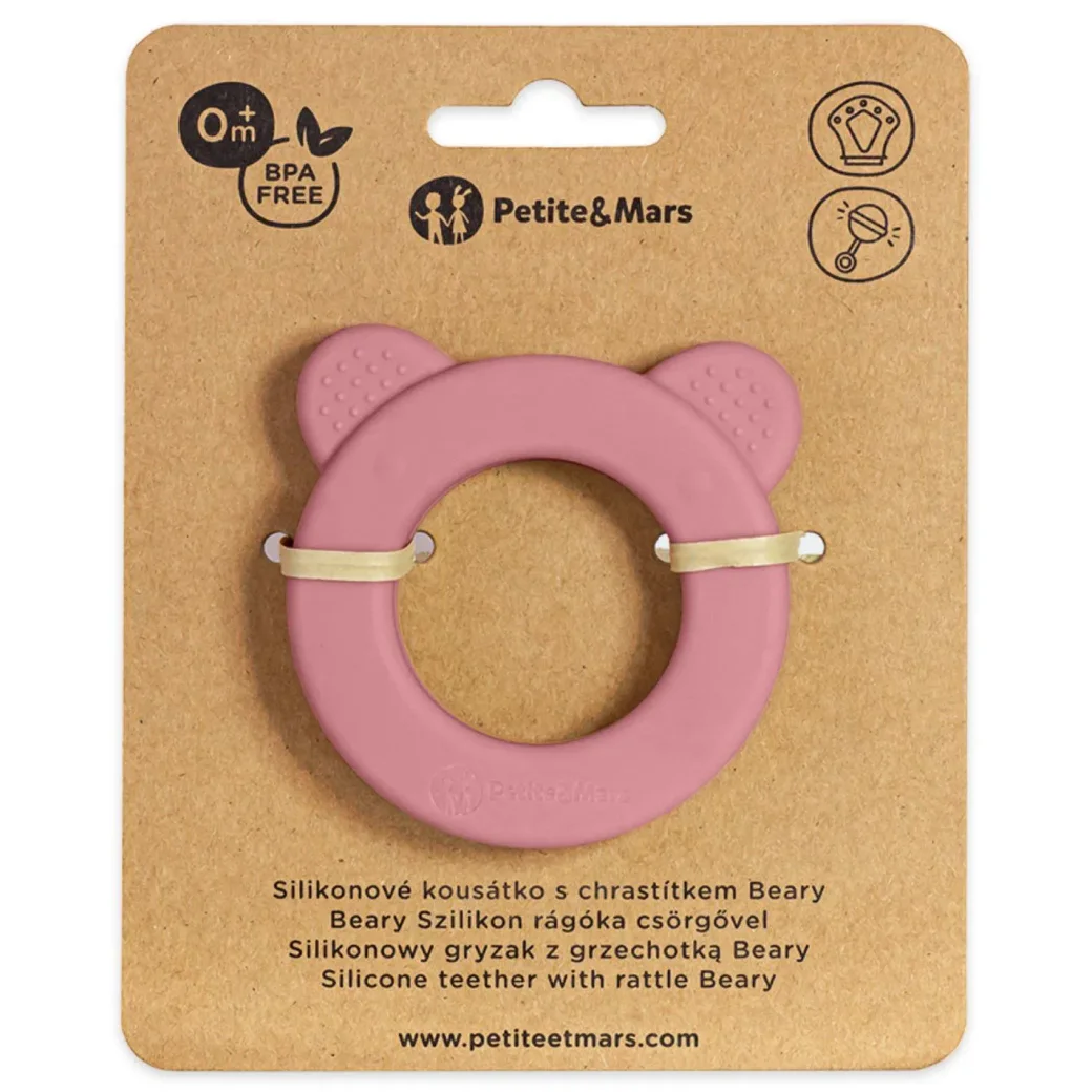 Силиконовая игрушка для прорезывания зубов Petite&Mars Beary Dusty Rose foto
