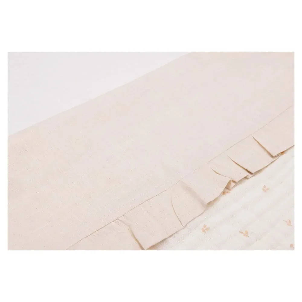 Cearsaf pentru patut Jollein Ruffle Natural, 120x150 cm foto