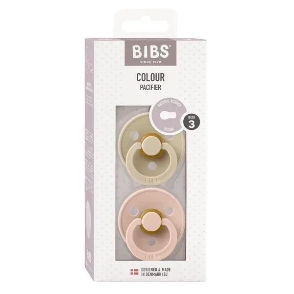 Set 2 suzete rotunde din latex BIBS Colour Vanilla/Blush (18-36 luni) foto