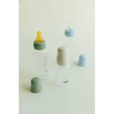 Biberon din plastic anticolici BIBS Baby Blue cu tetina din silicon 0+ luni, 150 ml foto
