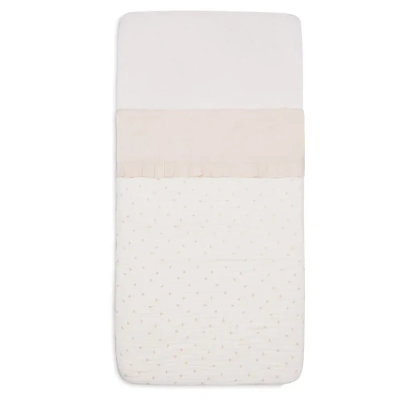 Простыня для детской кроватки Jollein Ruffle Natural, 75x100 см foto