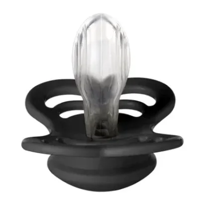 Set 2 suzete simetrice din silicon BIBS Supreme Cloud/Black (0-6 luni) foto