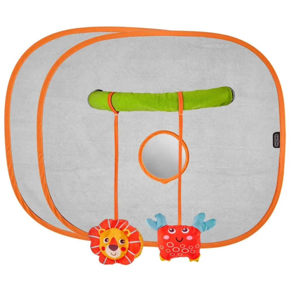 Set 2 parasolare BabyJem cu jucarii si oglinda, 44x37 cm foto