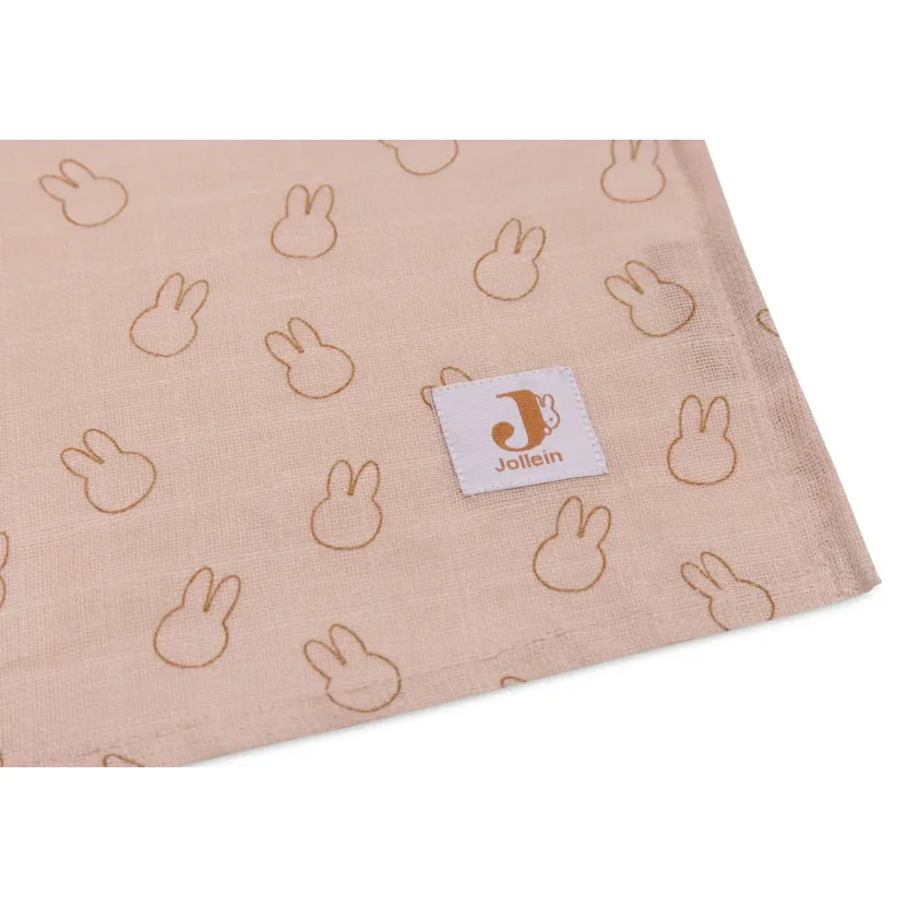 Муслиновая пеленка Jollein Miffy Silhouettes Wild Rose, 70x70 см, 3 шт. foto