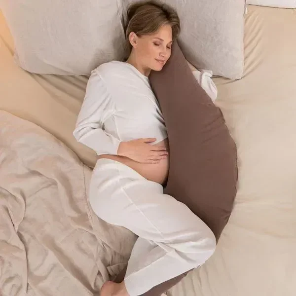 Perna mare 3 in 1 Doomoo Comfy Big Tetra Chocolate din bumbac organic foto