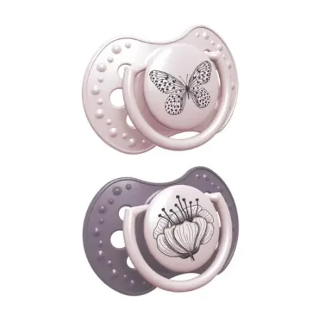 lovi 22/869girl Силиконовая динамическая пустышка botanic (0-3 м.) 2 шт.