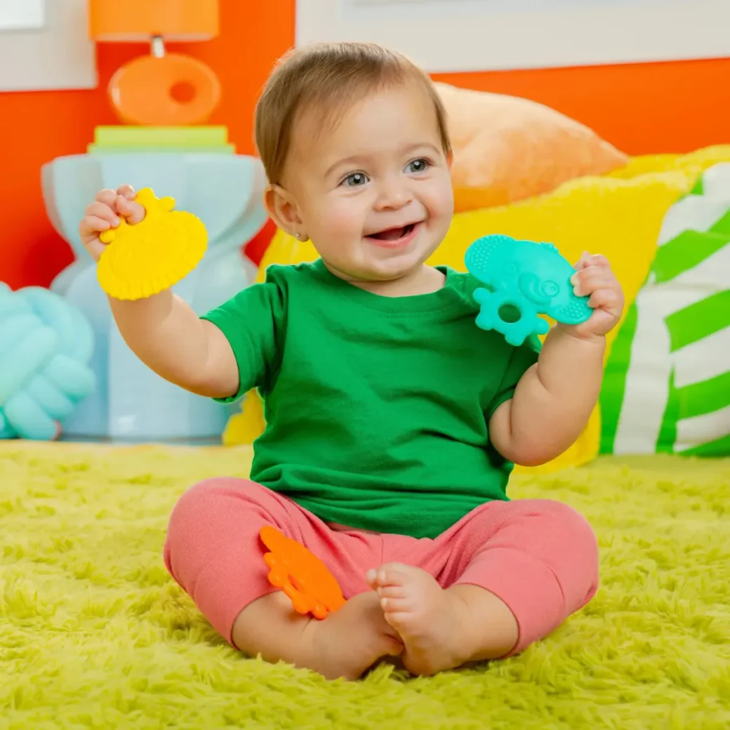 Набор из 3 текстурированных игрушек для прорезывания зубов Bright Starts Gummy Buddies foto