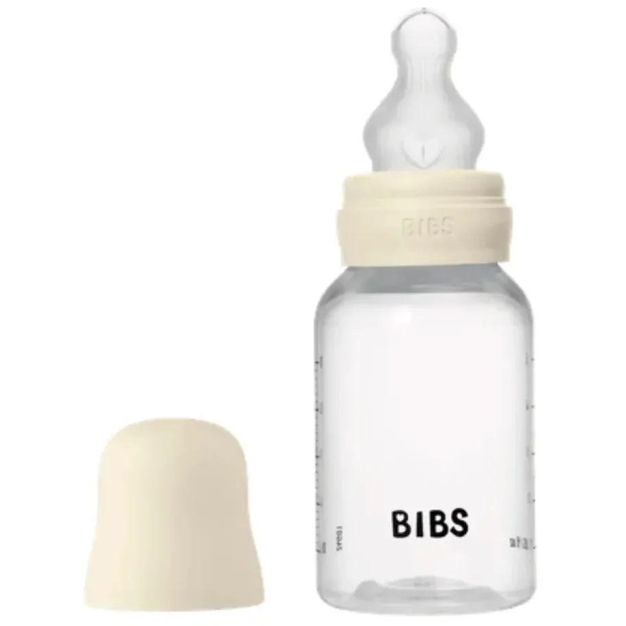 Biberon din plastic anticolici BIBS Ivory cu tetina din silicon 0+ luni, 150 ml foto