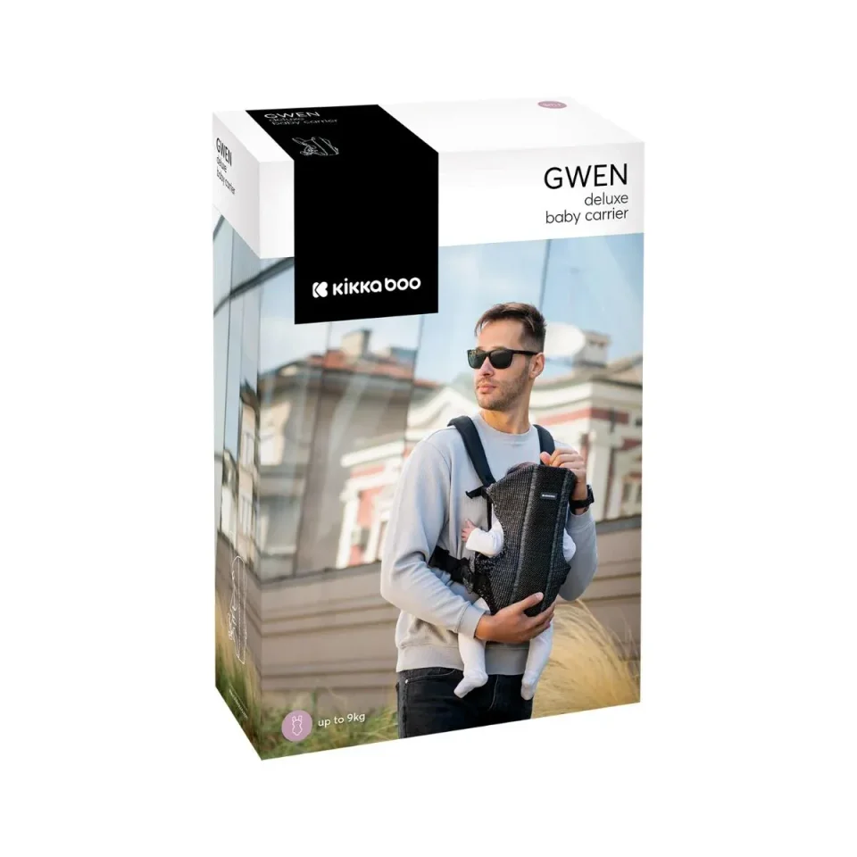 Рюкзак-кенгуру KikkaBoo Gwen Fly knit Black foto